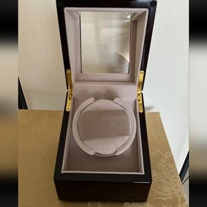 CHIYODA Single Auto Watch Winder Electric Quiet Multi Modes Mahogany Box